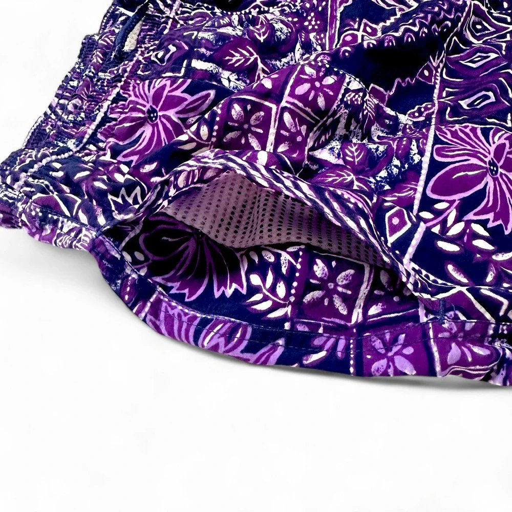 Champion Athletic Shorts Men's Purple Patterned Swim‎ Trunks Casual Activewear M